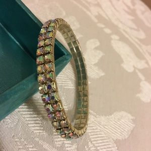 Bracelet Silver and Iridescent elastic